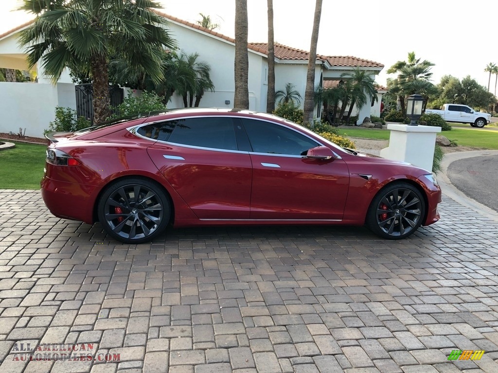 2018 Model S P100D - Red Multi-Coat / Parchment photo #26