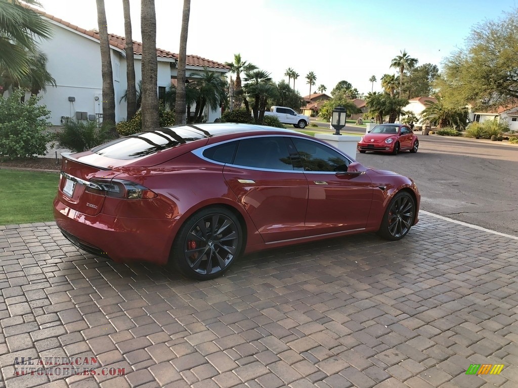 2018 Model S P100D - Red Multi-Coat / Parchment photo #27