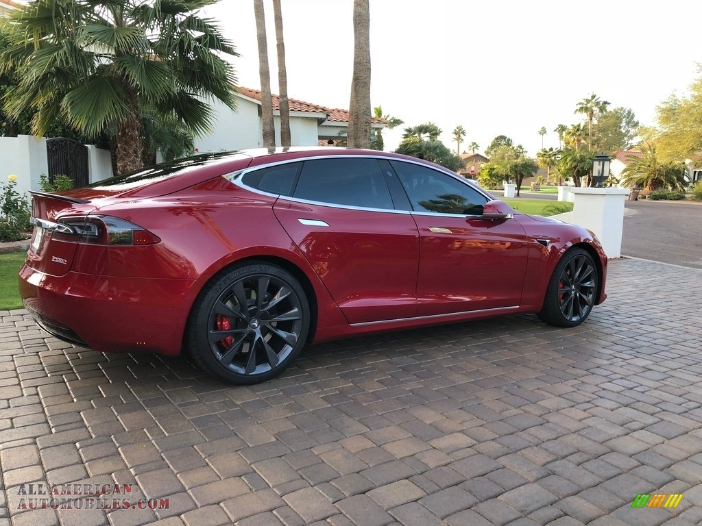 2018 Model S P100D - Red Multi-Coat / Parchment photo #33