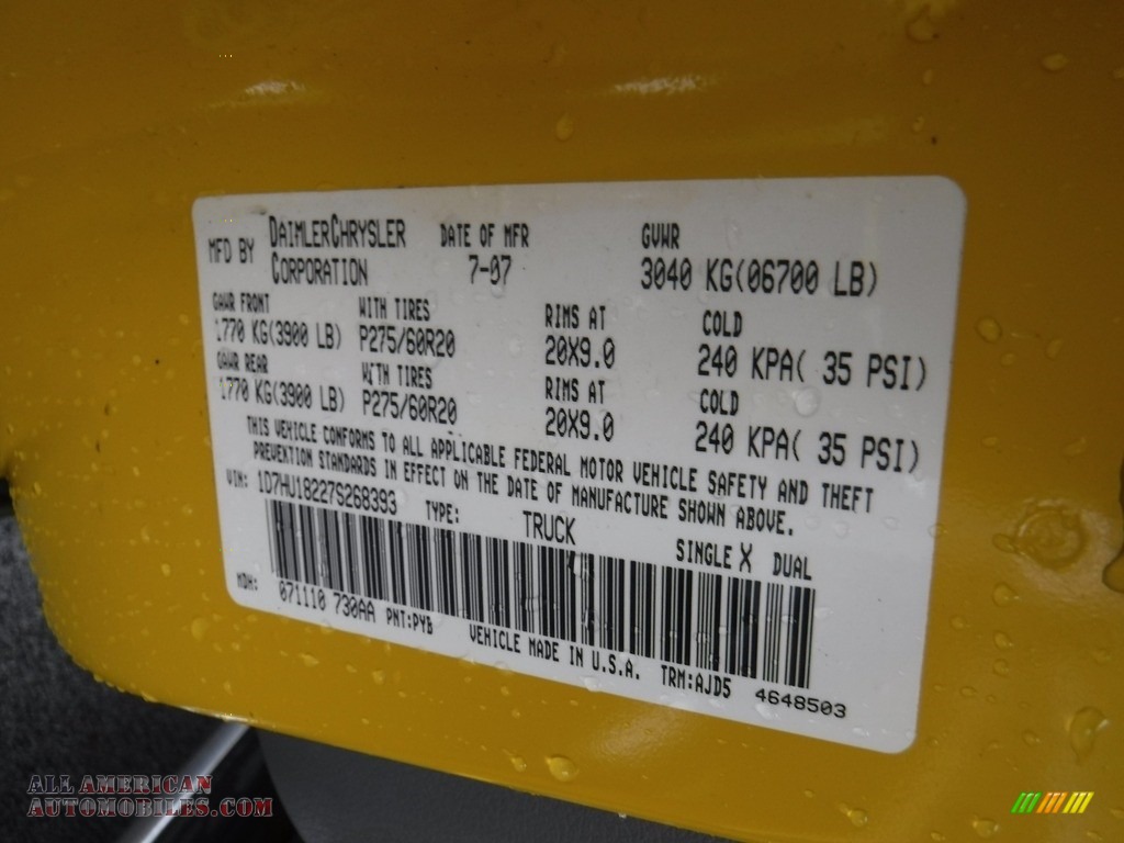 2007 Ram 1500 Laramie Quad Cab 4x4 - Detonator Yellow / Medium Slate Gray photo #24