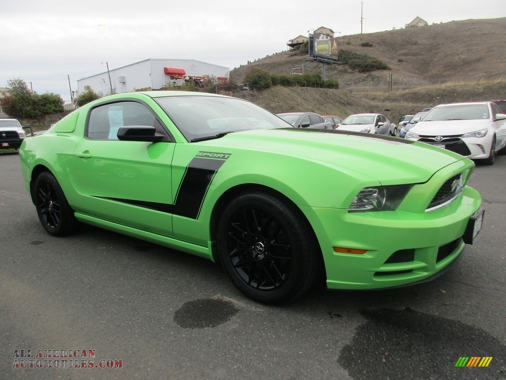 2014 Mustang V6 Premium Coupe - Gotta Have it Green / Charcoal Black photo #1