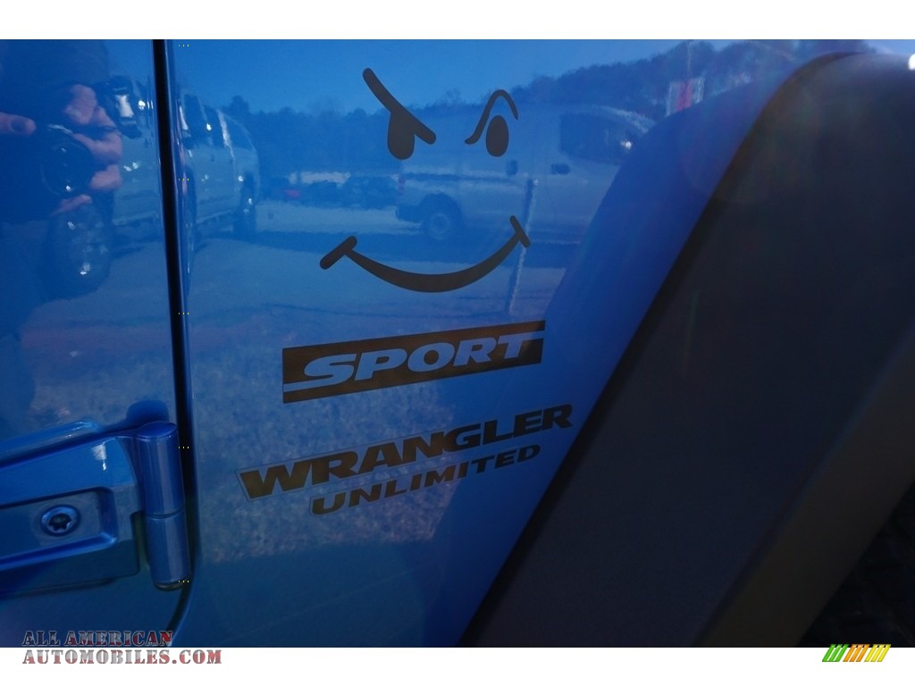 2016 Wrangler Unlimited Sport 4x4 - Hydro Blue Pearl / Black photo #18