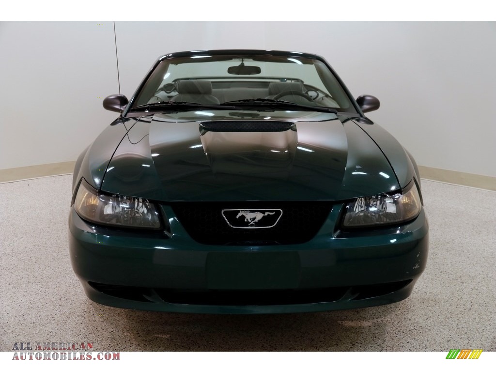 2002 Mustang V6 Convertible - Tropic Green Metallic / Medium Graphite photo #3