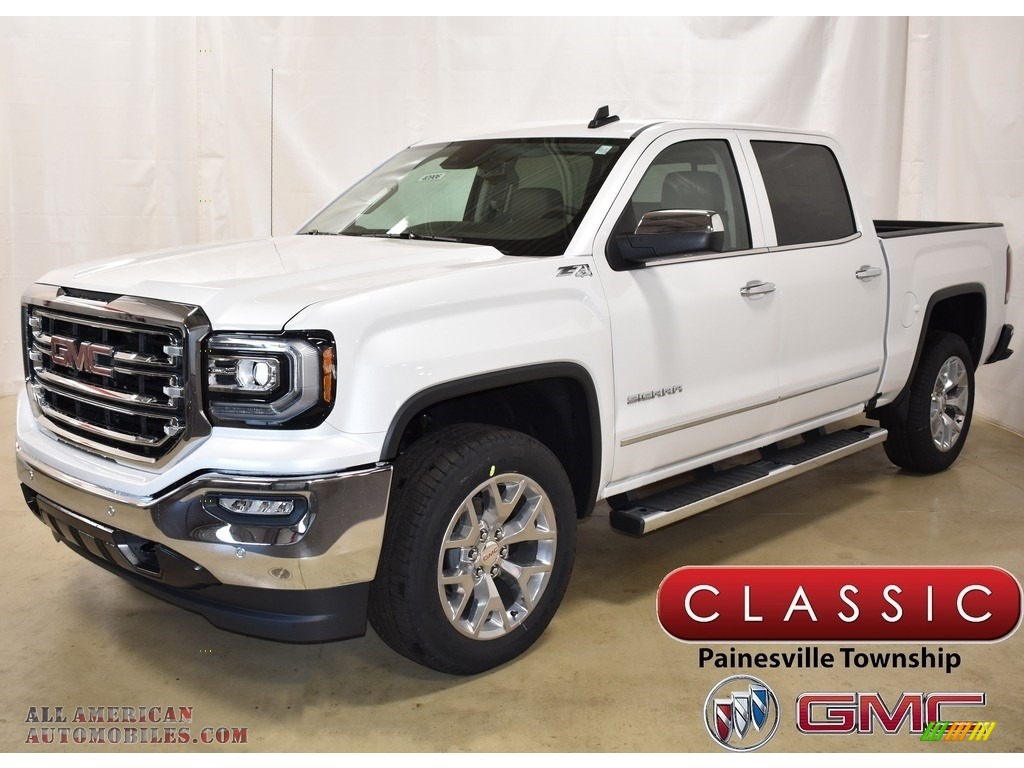 2018 Sierra 1500 SLT Crew Cab 4WD - White Frost Tricoat / Cocoa/­Dune photo #1