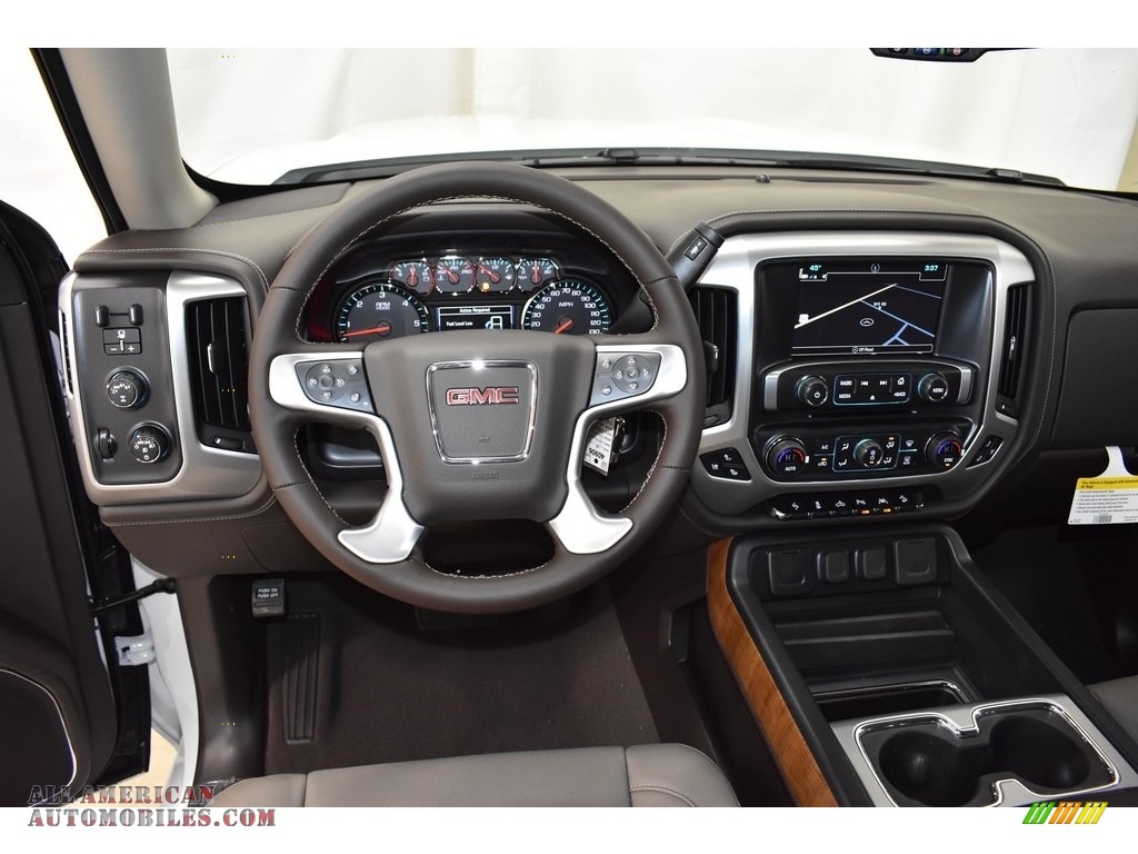 2018 Sierra 1500 SLT Crew Cab 4WD - White Frost Tricoat / Cocoa/­Dune photo #8