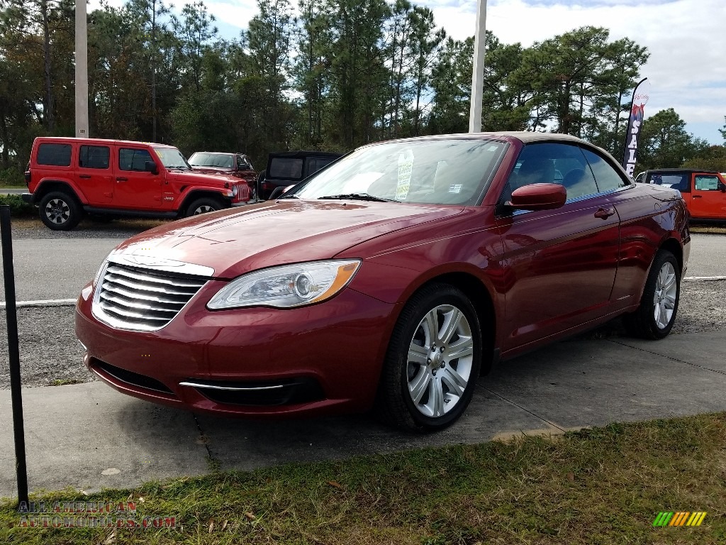 Deep Cherry Red Crystal Pearl Coat / Black/Light Frost Chrysler 200 Touring Convertible