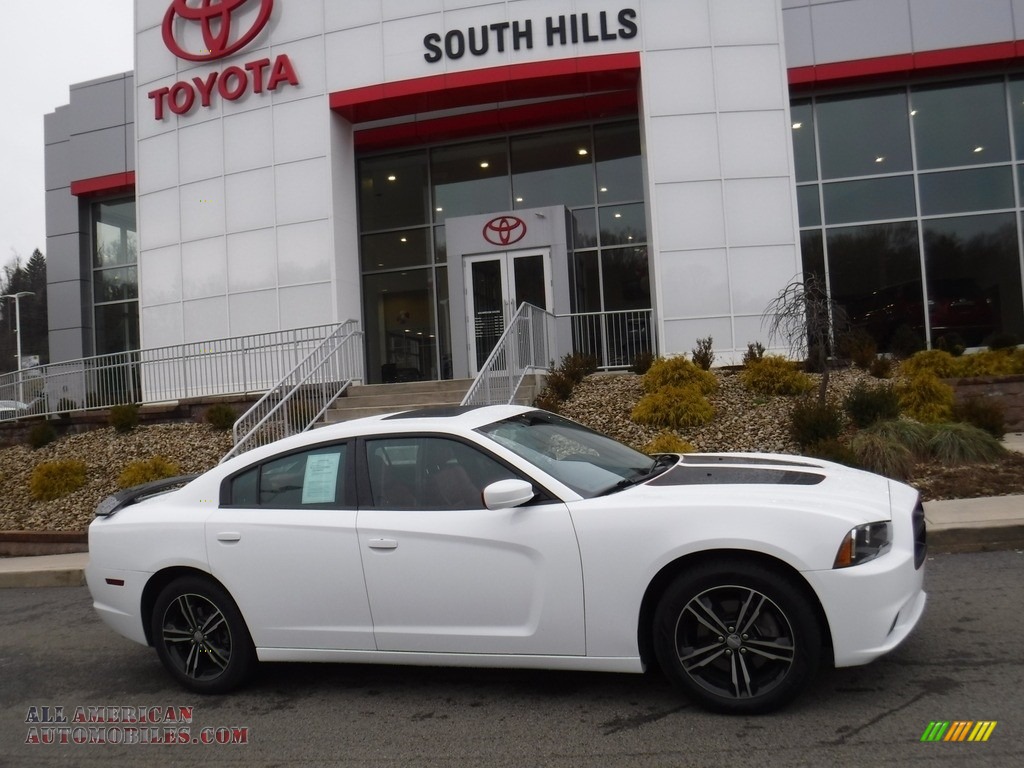 2013 Charger SXT AWD - Bright White / Black/Red photo #2