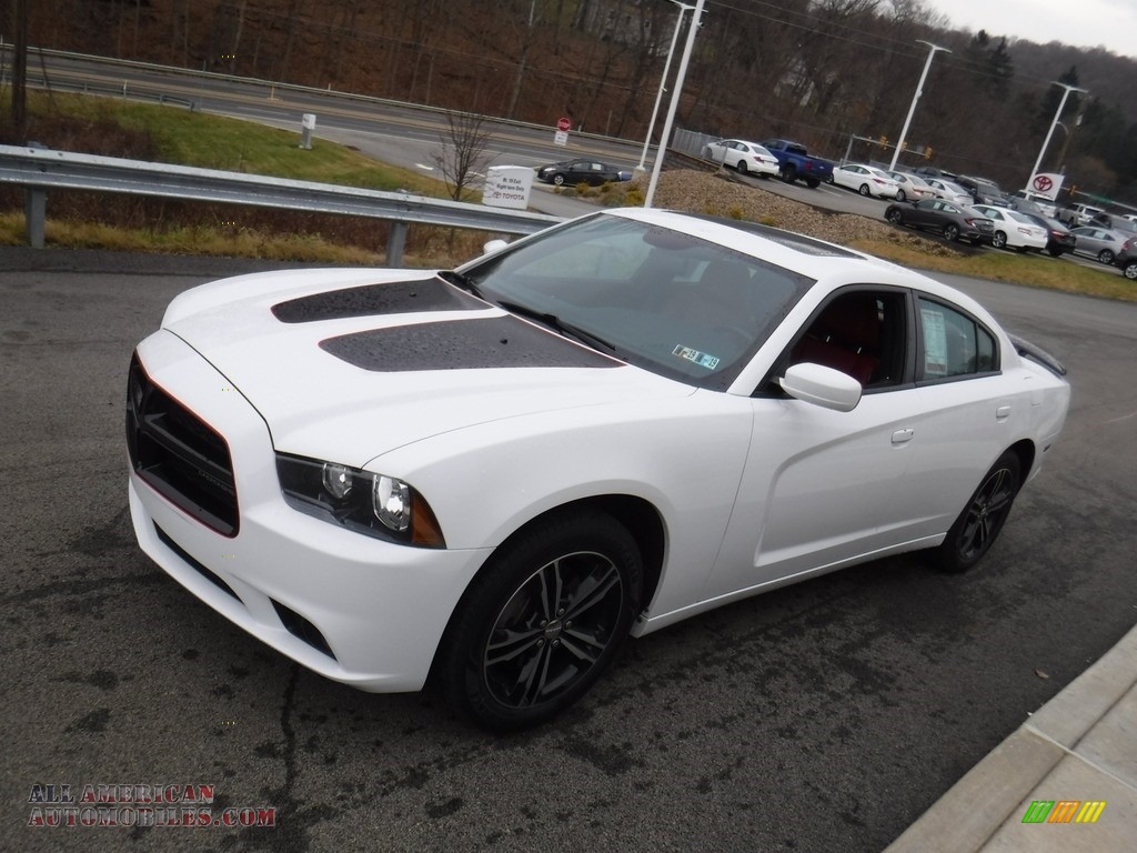 2013 Charger SXT AWD - Bright White / Black/Red photo #7