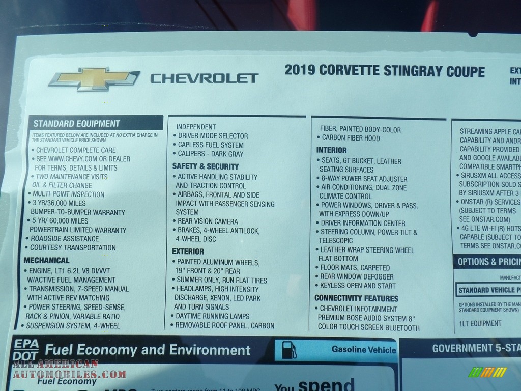 2019 Corvette Stingray Coupe - Torch Red / Adrenaline Red photo #38