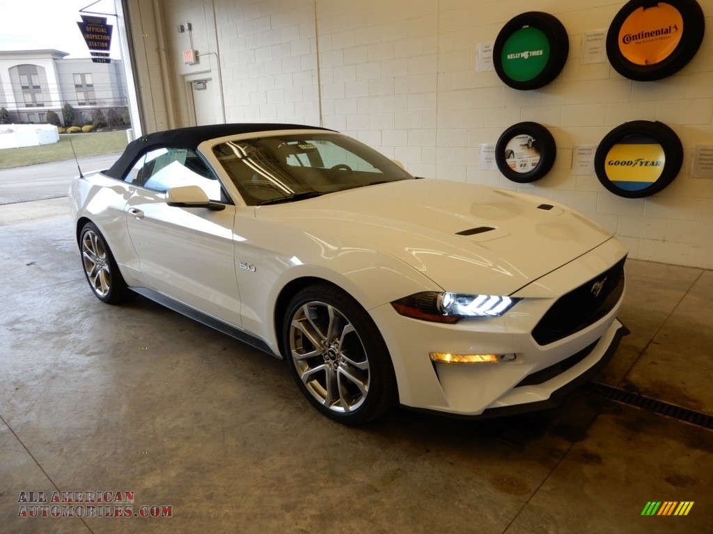 Oxford White / Midnight Blue/Grabber Blue Stitch Ford Mustang GT Premium Convertible