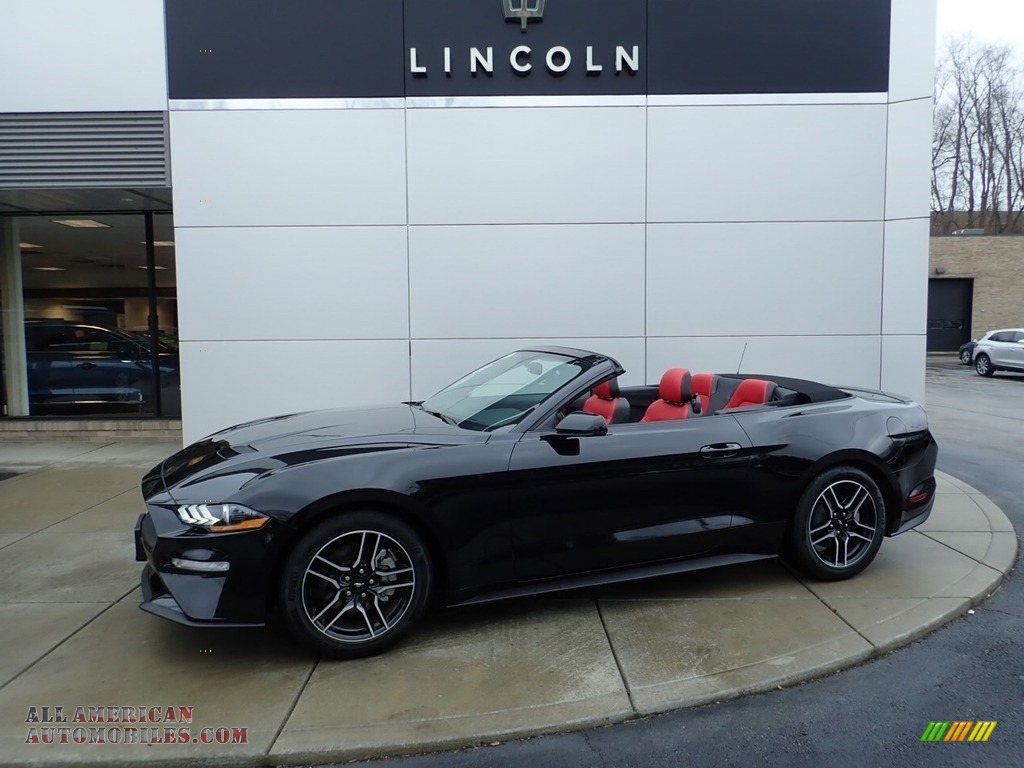 Shadow Black / Showstopper Red Ford Mustang EcoBoost Premium Convertible