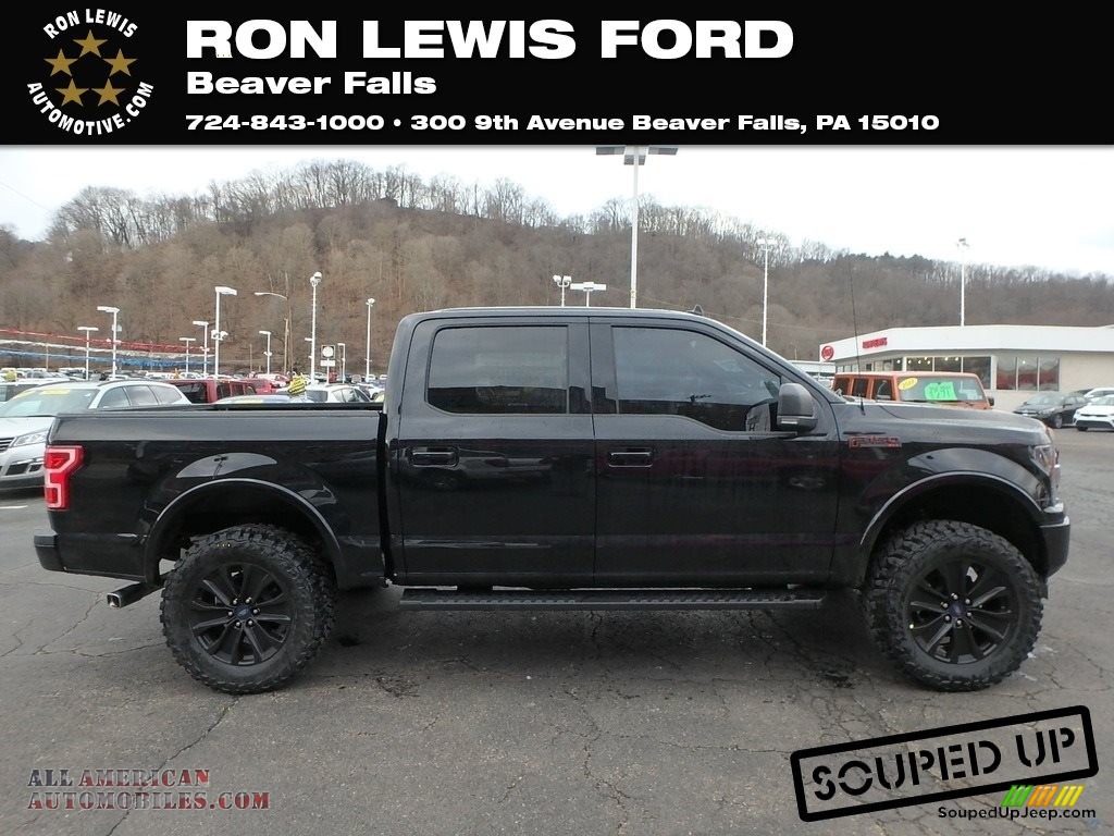 2019 F150 XLT Sport SuperCrew 4x4 - Agate Black / Sport Black/Red photo #1