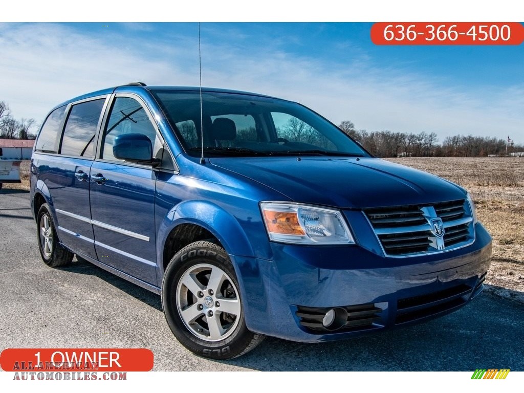 2010 Grand Caravan SXT - Deep Water Blue Pearl Coat / Medium Slate Gray/Light Shale photo #1