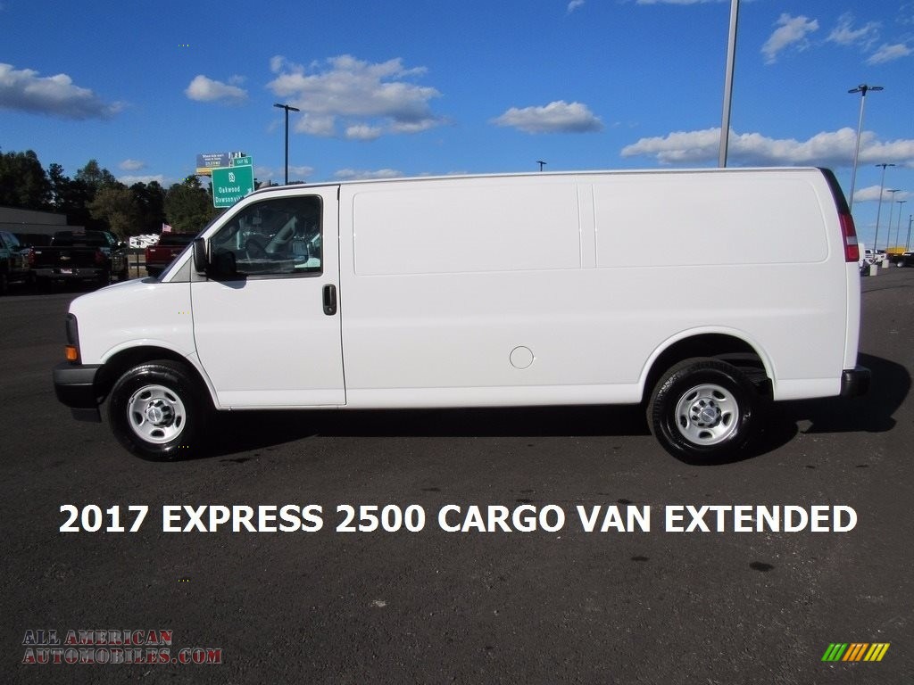 2017 Express 2500 Cargo Extended WT - Summit White / Medium Pewter photo #2