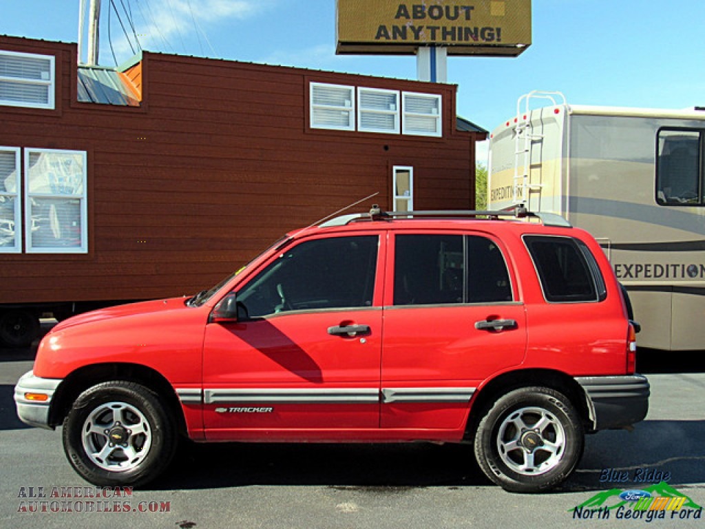 2000 Tracker 4WD Hard Top - Wildfire Red / Medium Gray photo #2