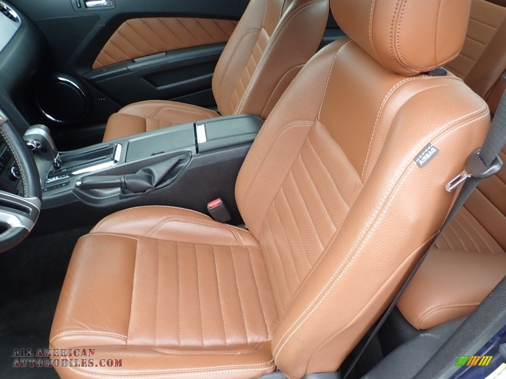 2012 Mustang V6 Premium Coupe - Kona Blue Metallic / Saddle photo #15