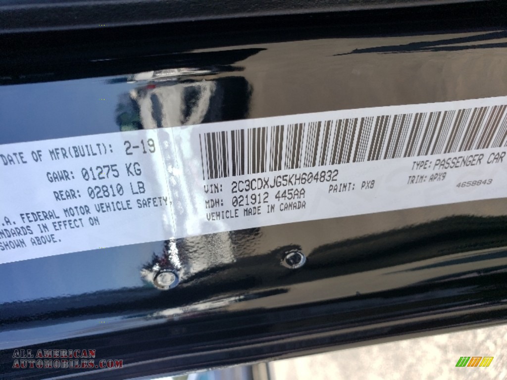 2019 Charger SXT AWD - Pitch Black / Black photo #9