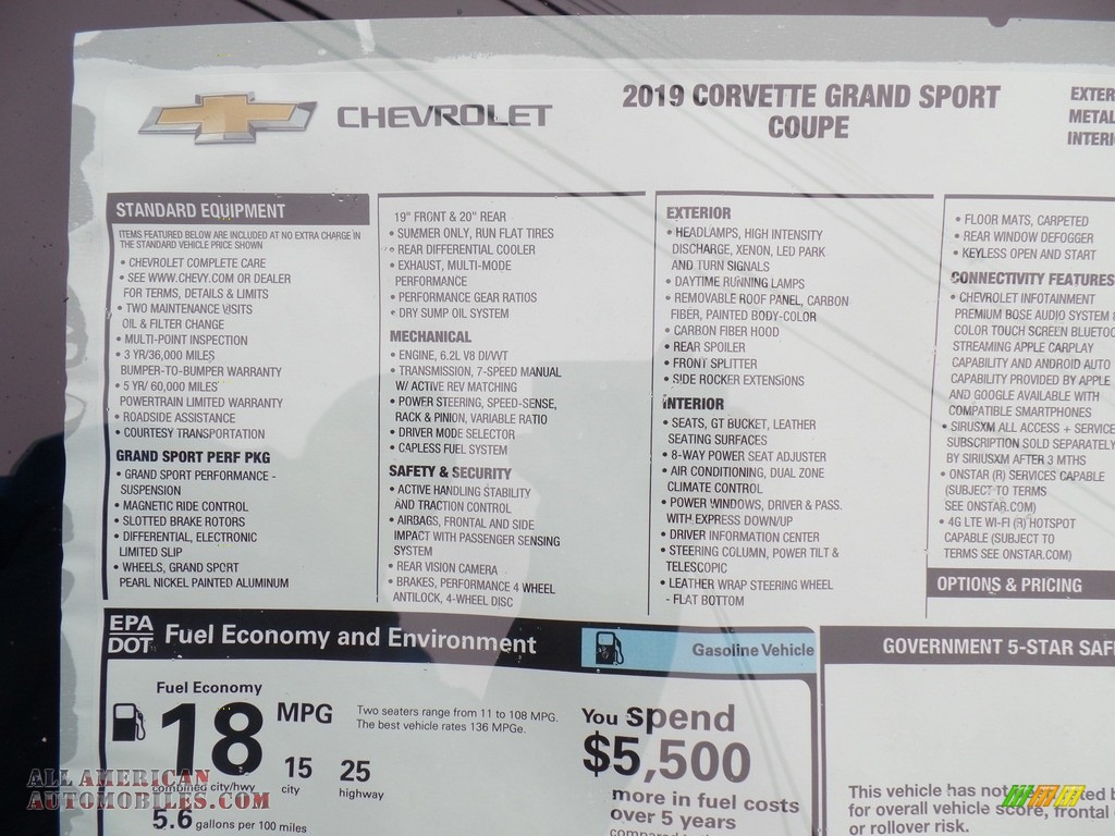 2019 Corvette Grand Sport Coupe - Elkhart Lake Blue Metallic / Black photo #31