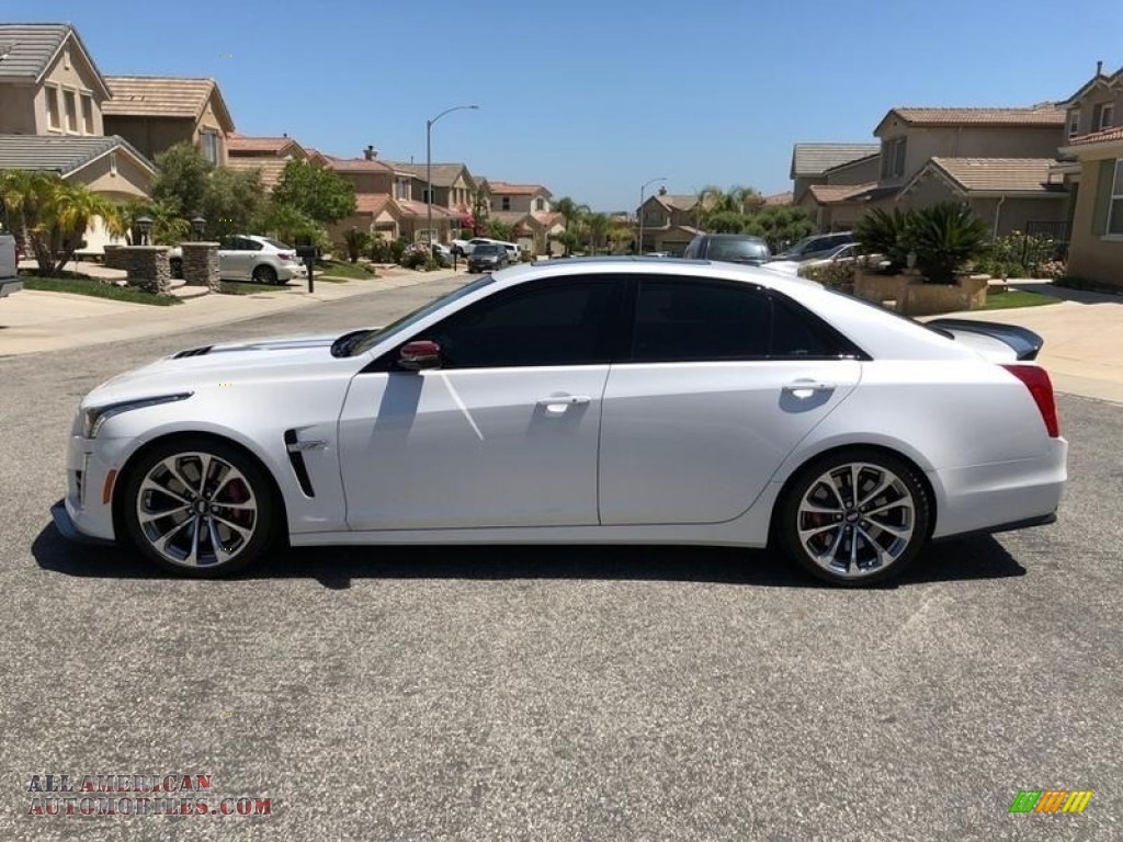 2018 CTS V Sedan - Crystal White Tricoat / Jet Black/Morello Red Accents photo #16