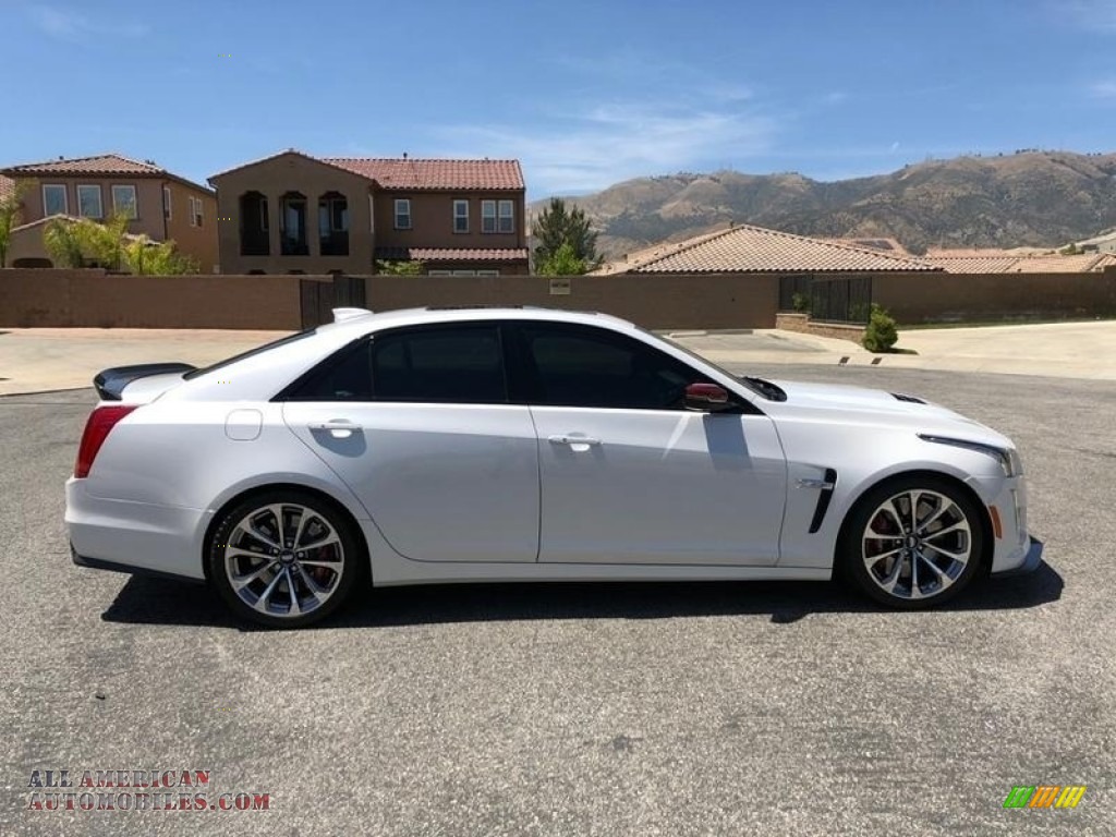 2018 CTS V Sedan - Crystal White Tricoat / Jet Black/Morello Red Accents photo #17