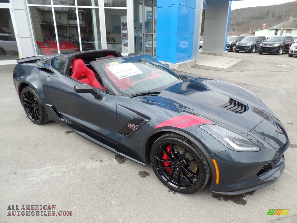 Shadow Gray Metallic / Adrenaline Red Chevrolet Corvette Grand Sport Coupe