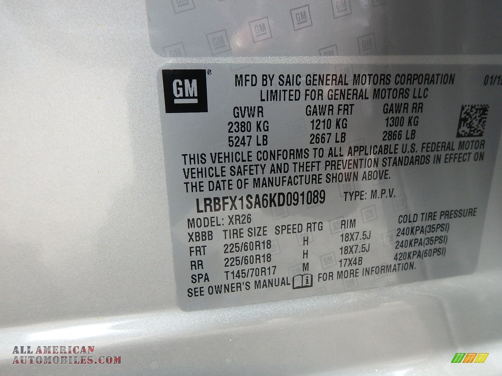 2019 Envision Preferred AWD - Galaxy Silver Metallic / Light Neutral photo #16