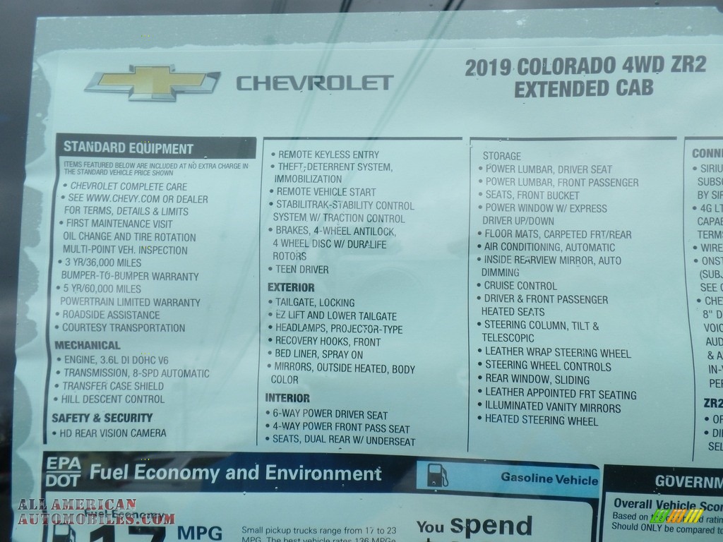 2019 Colorado ZR2 Extended Cab 4x4 - Summit White / Jet Black photo #53