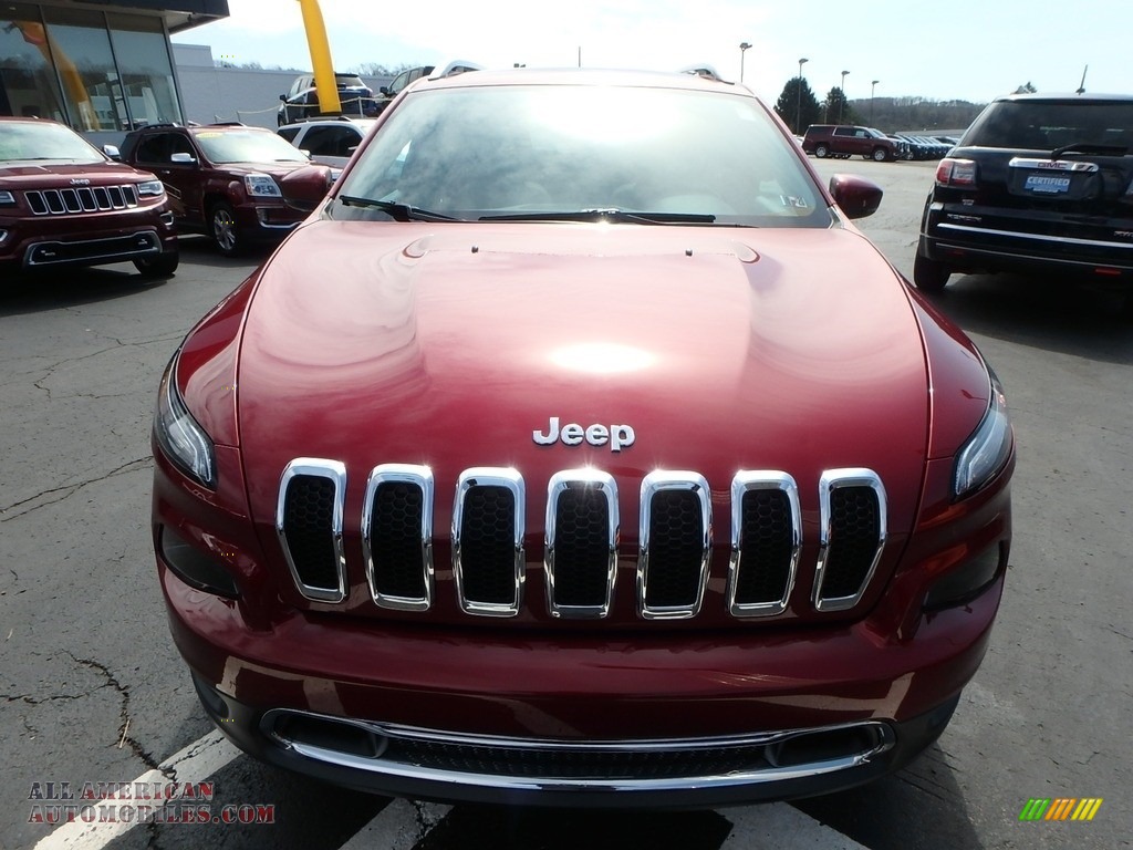 2016 Cherokee Limited 4x4 - Deep Cherry Red Crystal Pearl / Black/Light Frost Beige photo #3