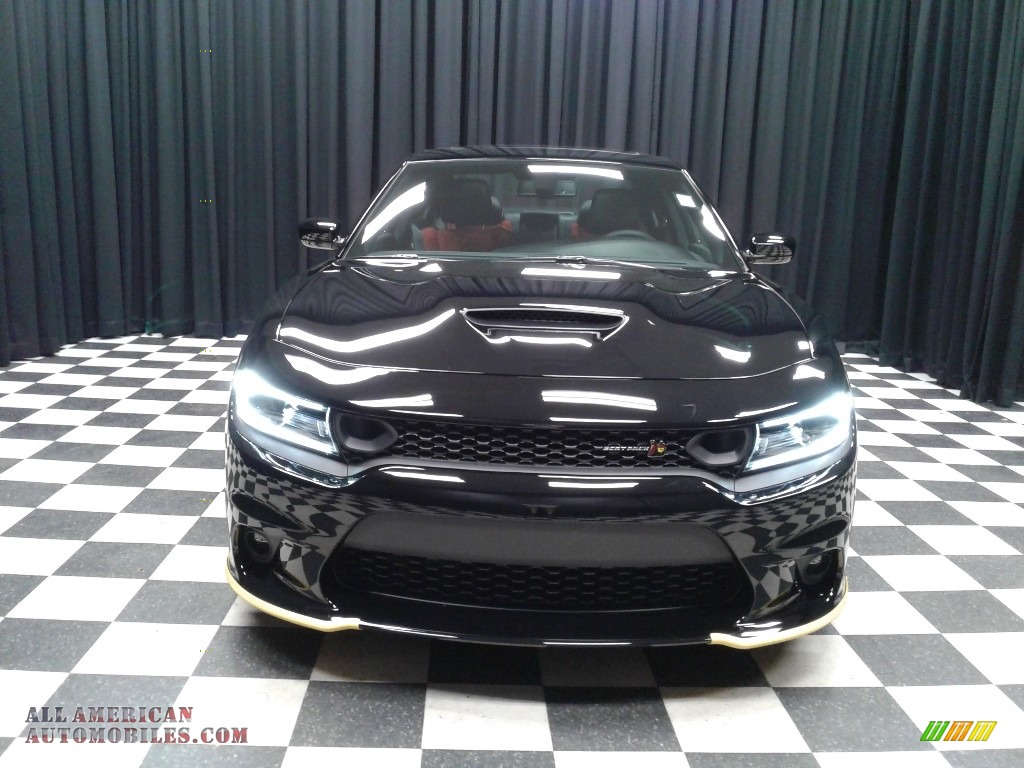 2019 Charger R/T Scat Pack - Pitch Black / Ruby Red/Black photo #3