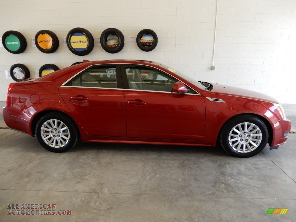 2010 CTS 4 3.0 AWD Sedan - Crystal Red Tintcoat / Cashmere/Cocoa photo #3