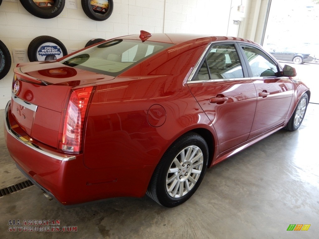 2010 CTS 4 3.0 AWD Sedan - Crystal Red Tintcoat / Cashmere/Cocoa photo #4