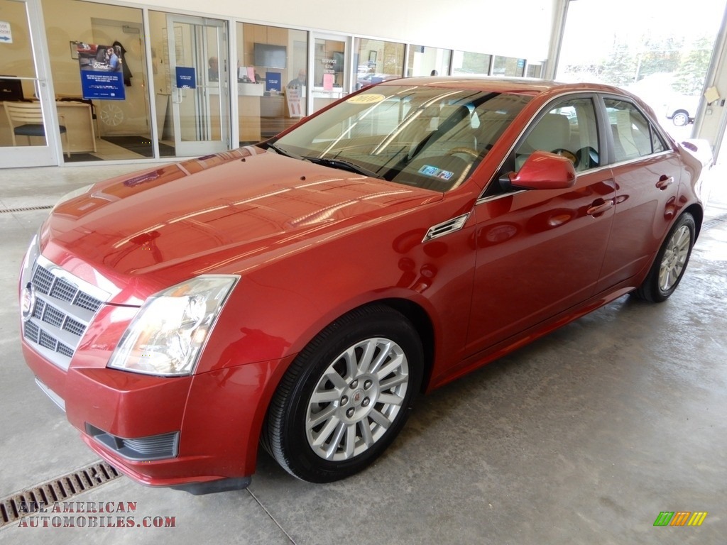 2010 CTS 4 3.0 AWD Sedan - Crystal Red Tintcoat / Cashmere/Cocoa photo #9