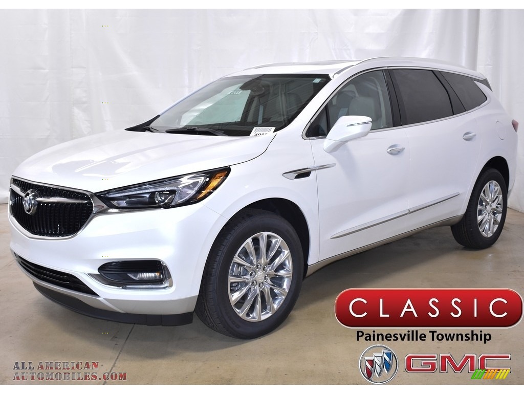 White Frost Tricoat / Shale/Ebony Accents Buick Enclave Essence AWD