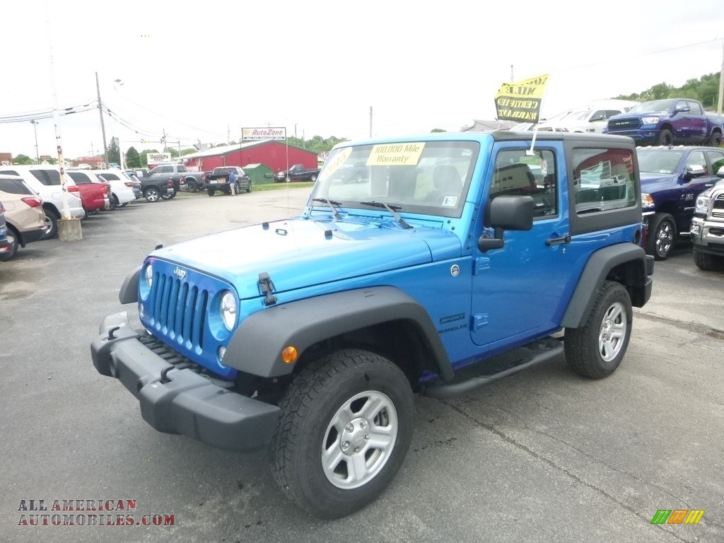 Hydro Blue Pearl / Black Jeep Wrangler Sport 4x4