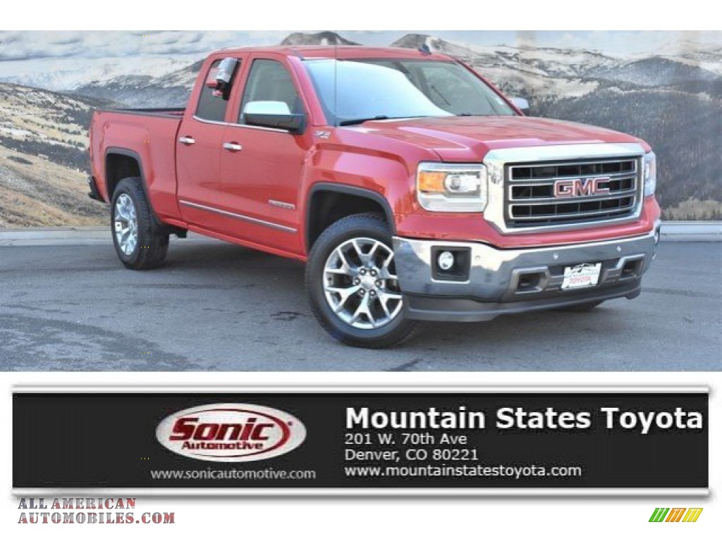 2014 Sierra 1500 SLT Double Cab 4x4 - Fire Red / Cocoa/Dune photo #1