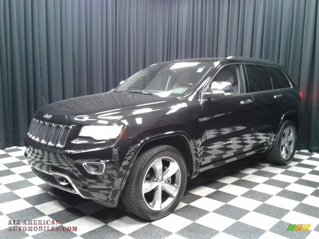 2015 Grand Cherokee Overland 4x4 - Brilliant Black Crystal Pearl / Brown/Light Frost Beige photo #2