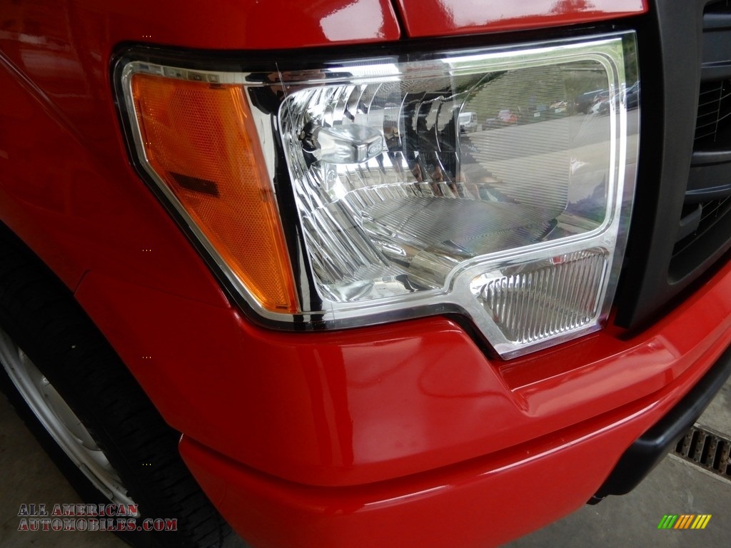 2013 F150 XL Regular Cab 4x4 - Vermillion Red / Steel Gray photo #2