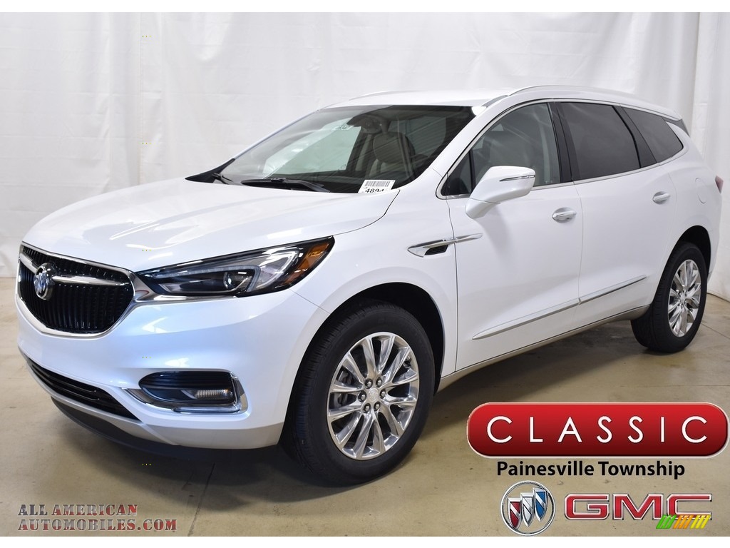 White Frost Tricoat / Shale/Ebony Accents Buick Enclave Essence AWD