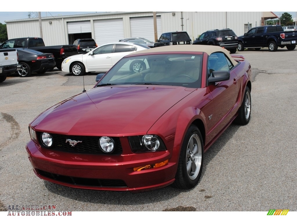 Redfire Metallic / Light Parchment Ford Mustang GT Premium Convertible