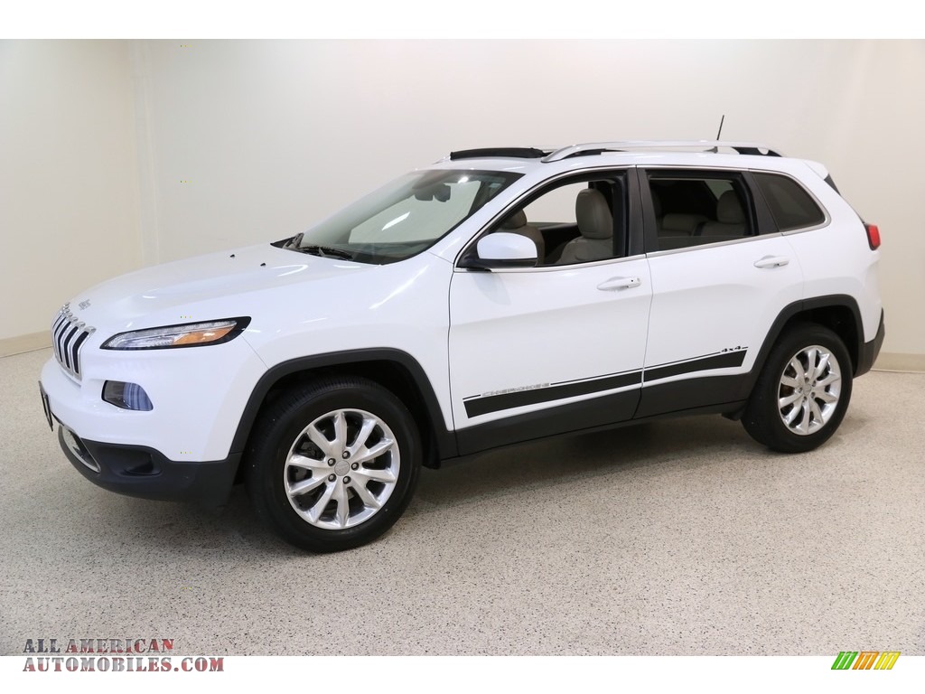 2016 Cherokee Limited 4x4 - Bright White / Black/Light Frost Beige photo #3