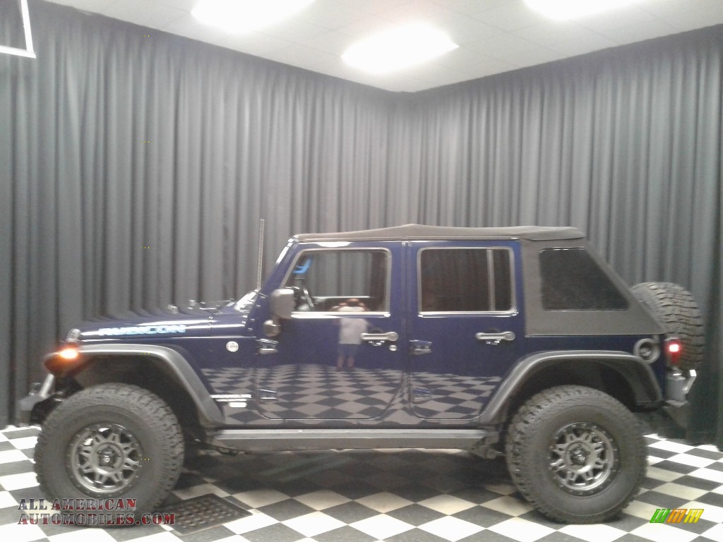True Blue Pearl / Black/Dark Saddle Jeep Wrangler Unlimited Rubicon 4x4