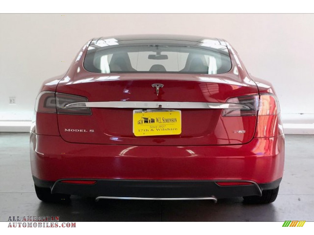 2013 Model S P85 Performance - Red Tesla Multi-Coat / Tan photo #3
