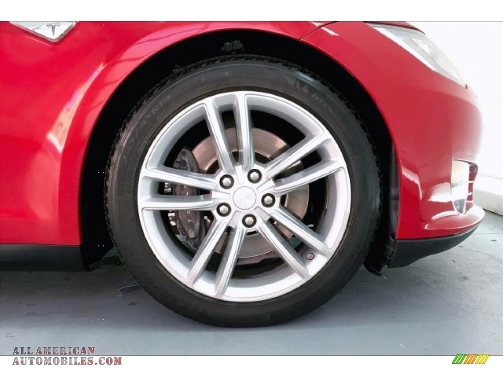 2013 Model S P85 Performance - Red Tesla Multi-Coat / Tan photo #8