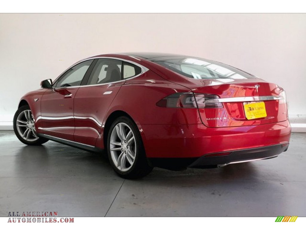 2013 Model S P85 Performance - Red Tesla Multi-Coat / Tan photo #10