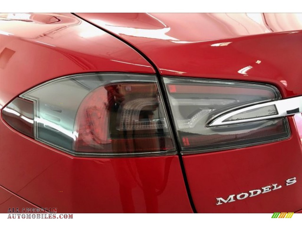 2013 Model S P85 Performance - Red Tesla Multi-Coat / Tan photo #26
