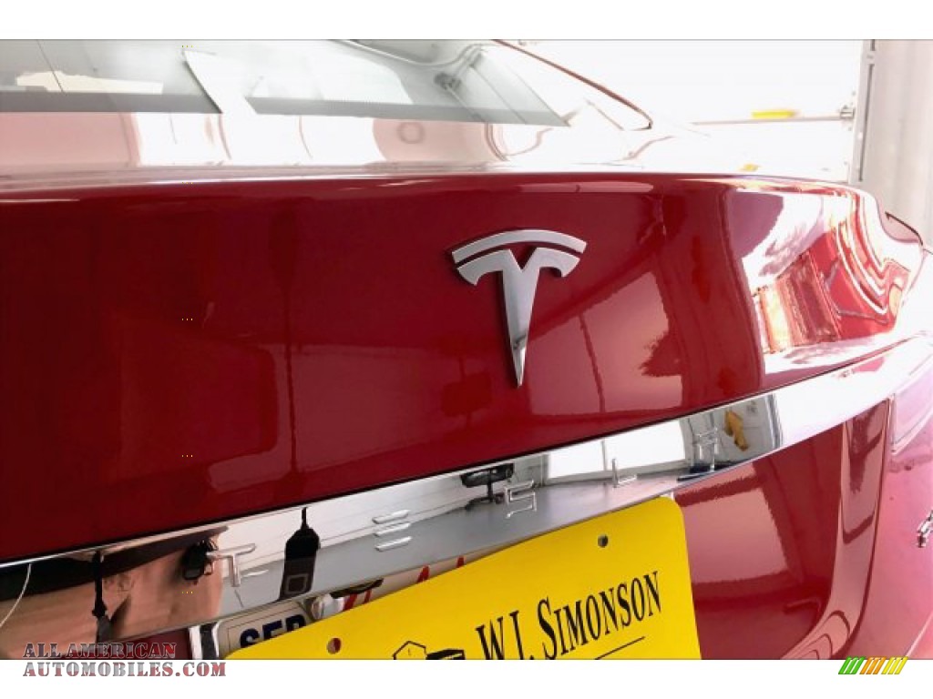 2013 Model S P85 Performance - Red Tesla Multi-Coat / Tan photo #27