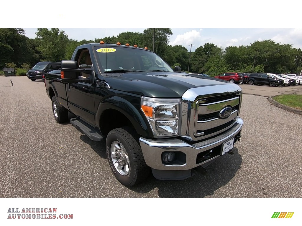 2013 F250 Super Duty XLT Regular Cab 4x4 - Green Gem Metallic / Steel photo #1