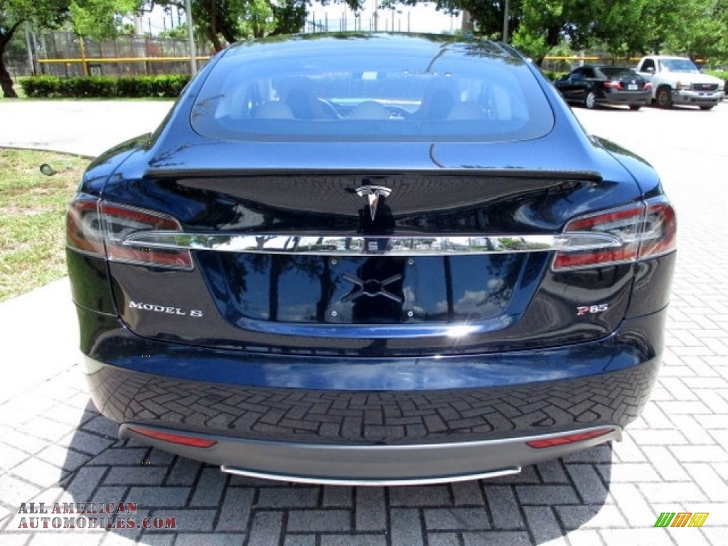 2013 Model S P85 Performance - Blue Metallic / Tan photo #7