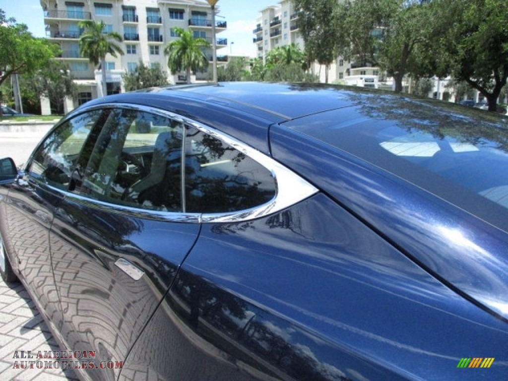 2013 Model S P85 Performance - Blue Metallic / Tan photo #19