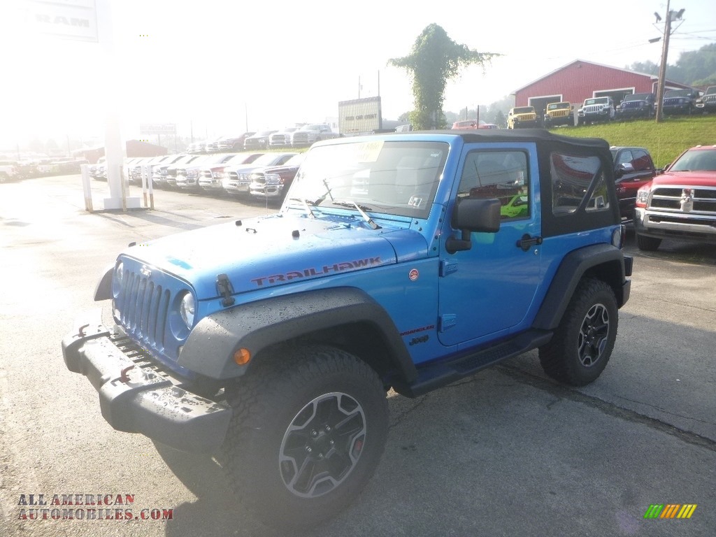 Hydro Blue Pearl / Black Jeep Wrangler Sport